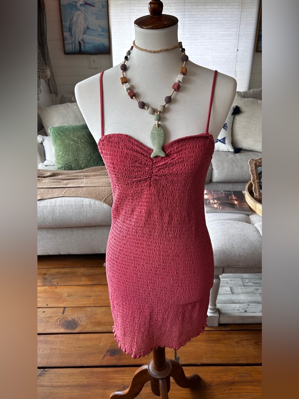 NWT Anthropologie Pink Smocked Bodycon Mini Dress Size S  dusty rose